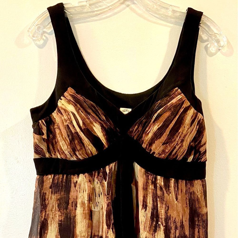Sangria Leopard Print Lined Sleeveless Dress sz12P